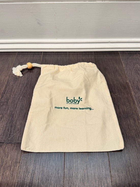 Other - NWOT Baby 10” x 7” Canvas Drawstring Bag in Natural with Green Logo